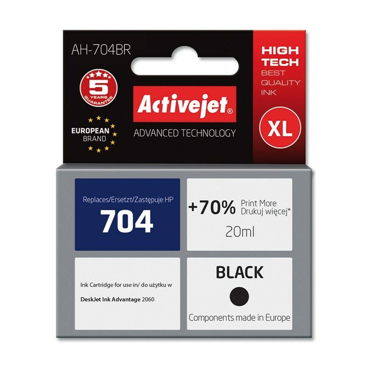 activejet ink cartridge ah-704br replacement for hp 704 cn692ae 20 ml