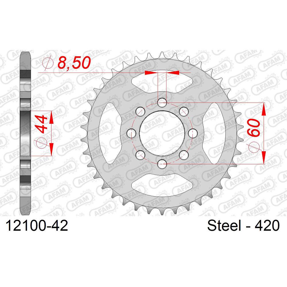 afam rear sprocket steel 12100-420 48t