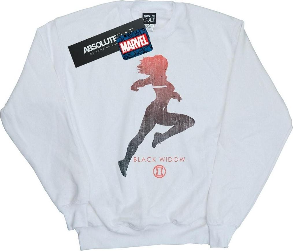marvel sweatshirt black widow silhouette 50% cotton 50% polyester