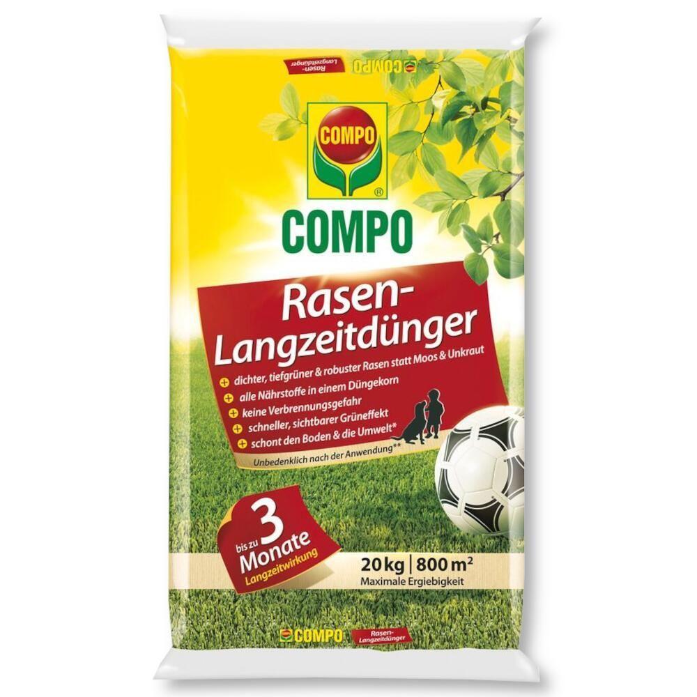 compo fertilizer long lasting lawn 20kg 800m2