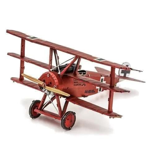 metal earth model airplane tri-wing fokker von richthofen 8.18x10.42x4.78cm