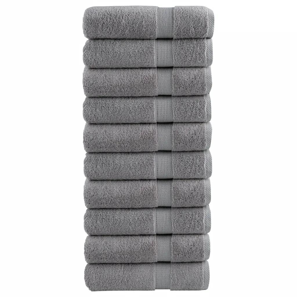 vidaxl bath towels solund 10 pcs grey 70x140 cm