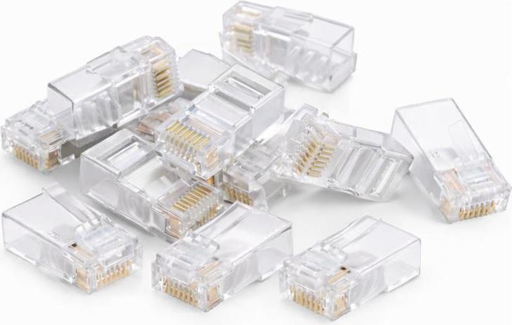 danicom network connector utp cat5e pass through 10 pack