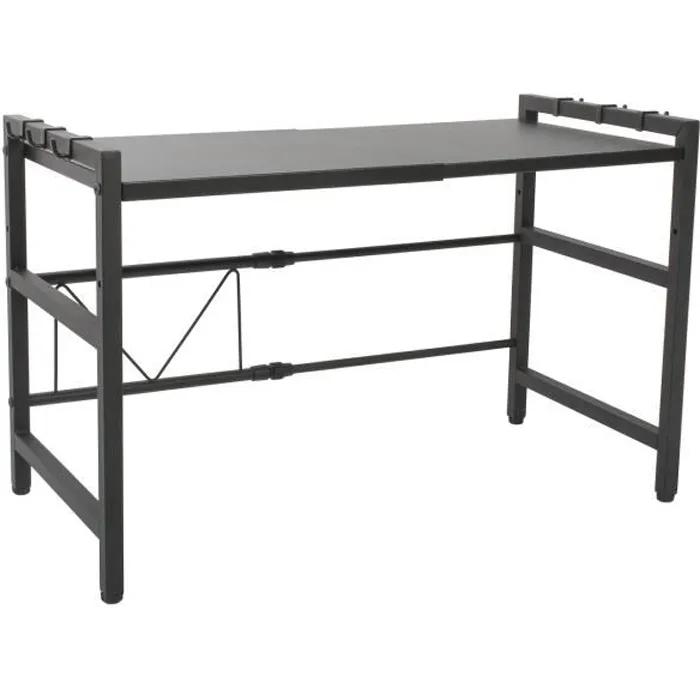 todeco microwave rack adjustable 36-60x36x34.5-44cm black