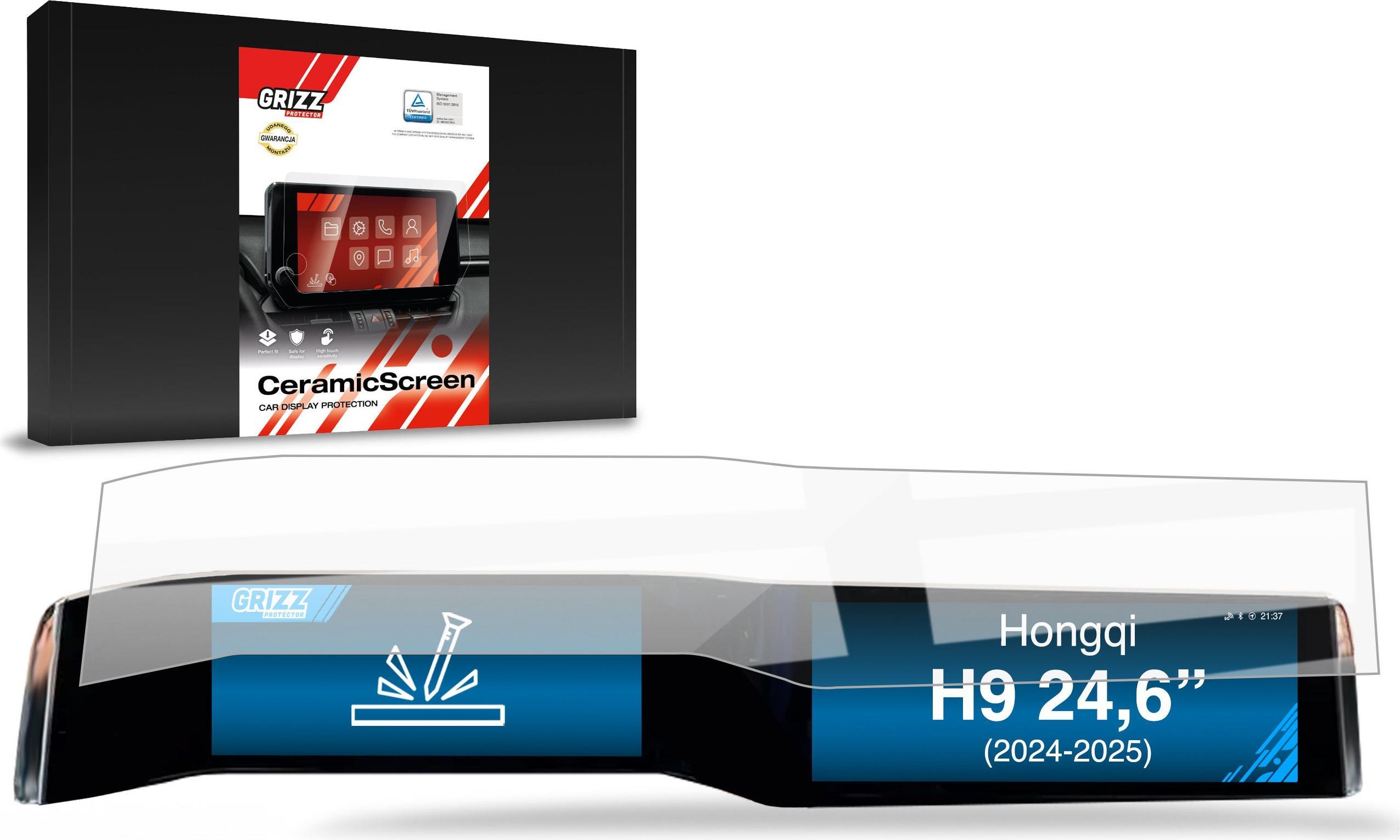 grizz glass screen protector hongqi h9 24.6 inch