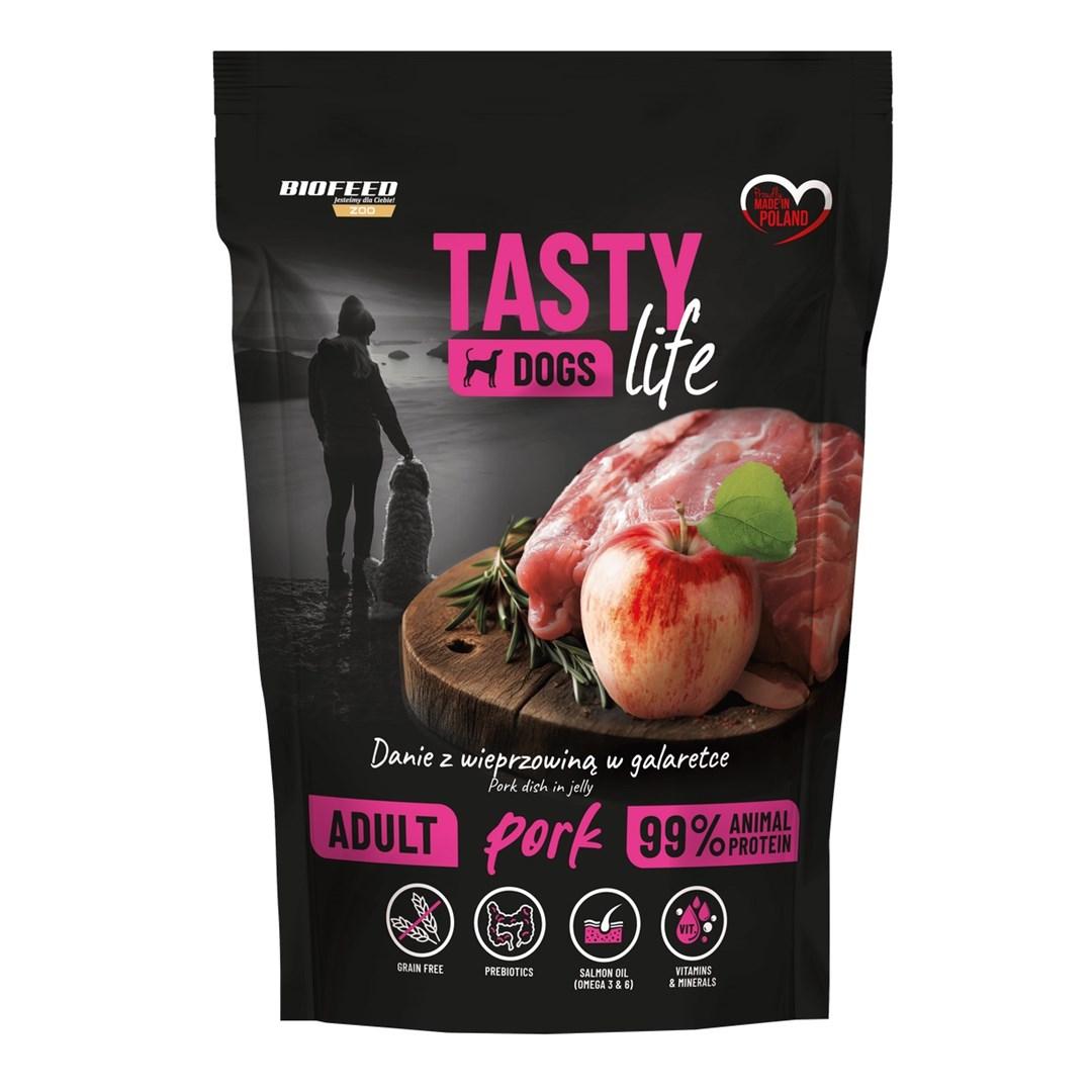 biofeed wet dog food tasty dogs life pork 90% 500g