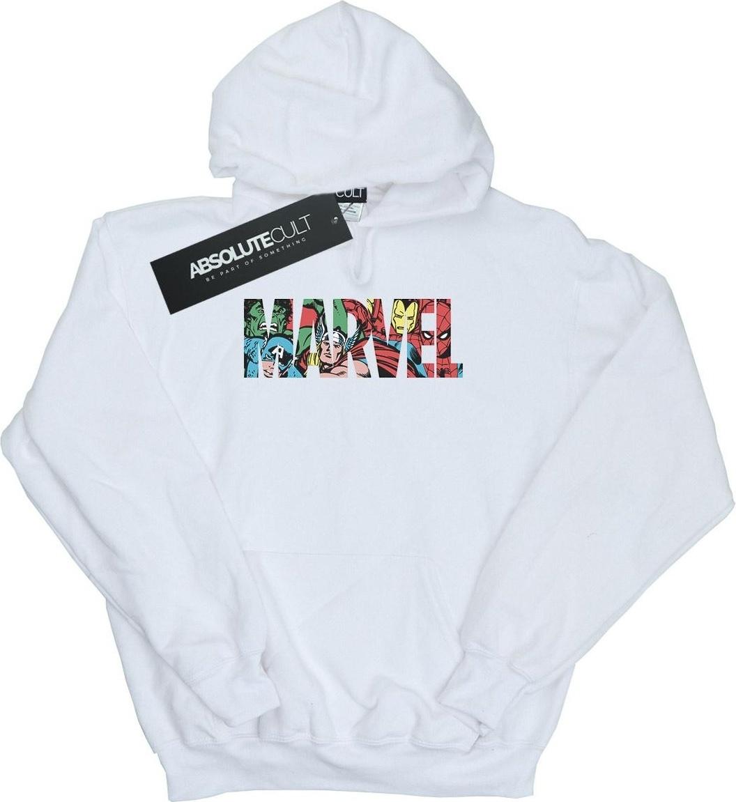 marvel hoodies infill logo heather white m