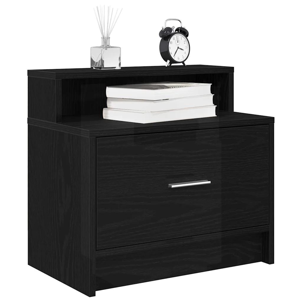 vidaxl nightstand oak black 51x31x47 cm