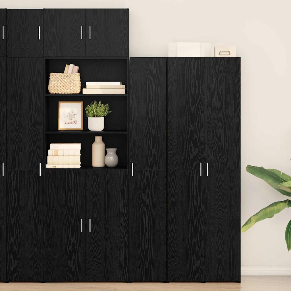 vidaxl highboard 2 pcs black oak 30 x 42.5 x 185 cm