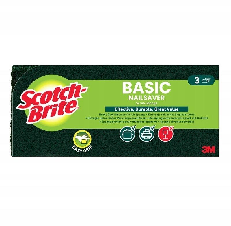 scotch-brite kitchen sponge basic profiled 3 pack yellow/green