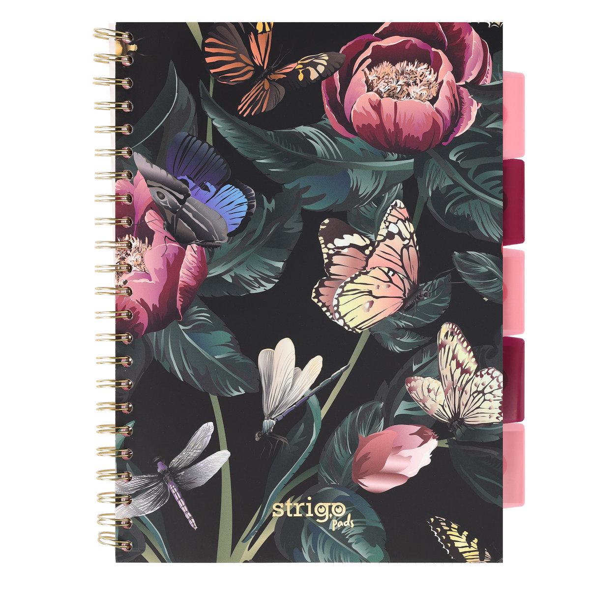 strigo spiral notebook project book a4 floral 100 sheets
