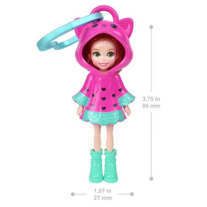 polly pocket keychain doll heart clip random model 3 inch