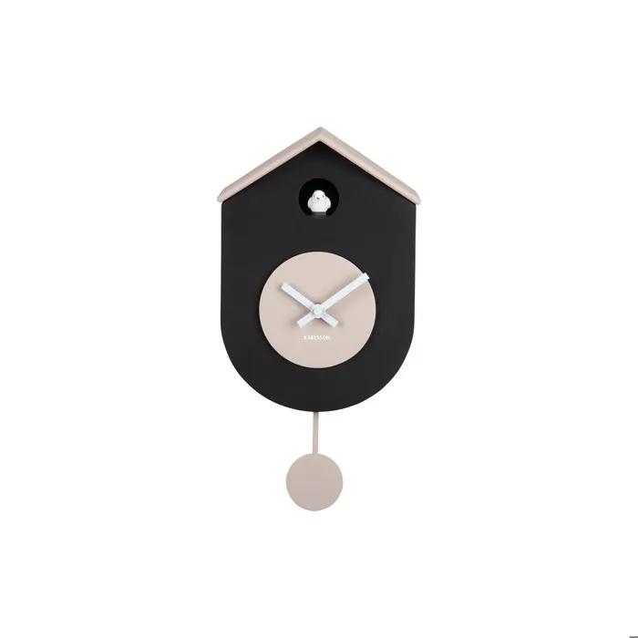 karlsson wall clock grato cuckoo black/warm grey 9.2x17.5x33.2cm