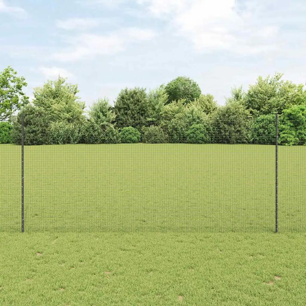 vidaxl fencing panel gray 1.4x25m steel and pvc
