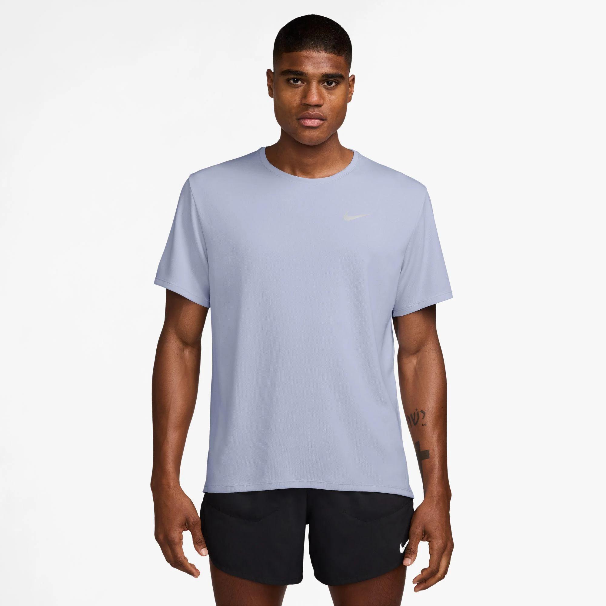 nike t-shirt miler dri-fit uv black night m