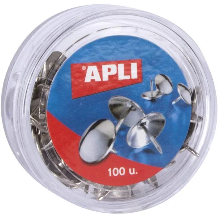 apli push pins nickel plated 100 units