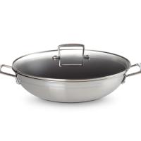 le creuset wok 30cm non-stick glass lid
