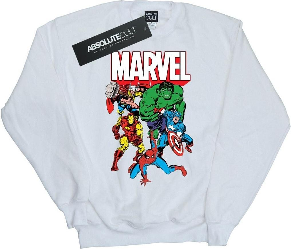 marvel comics sweatshirt group shot white s