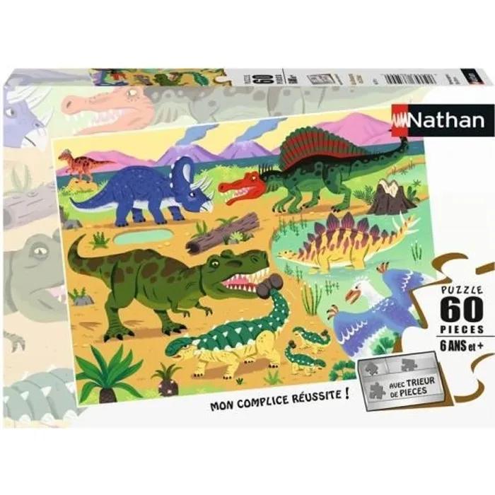 nathan puzzle 60 pieces les dinosaures du cretace