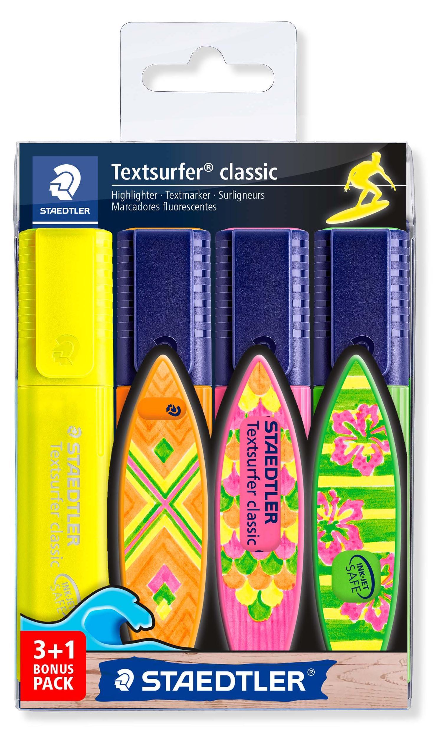 staedtler highlighter textsurfer classic 3+1 pack