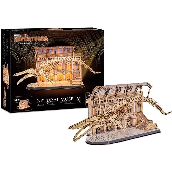 revell 3d wooden puzzle natural museum blue whale 222 pcs