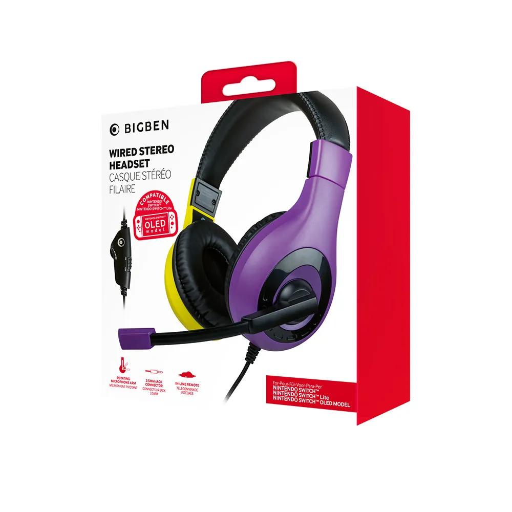 big ben gaming headset v1 purple/yellow 1.2m
