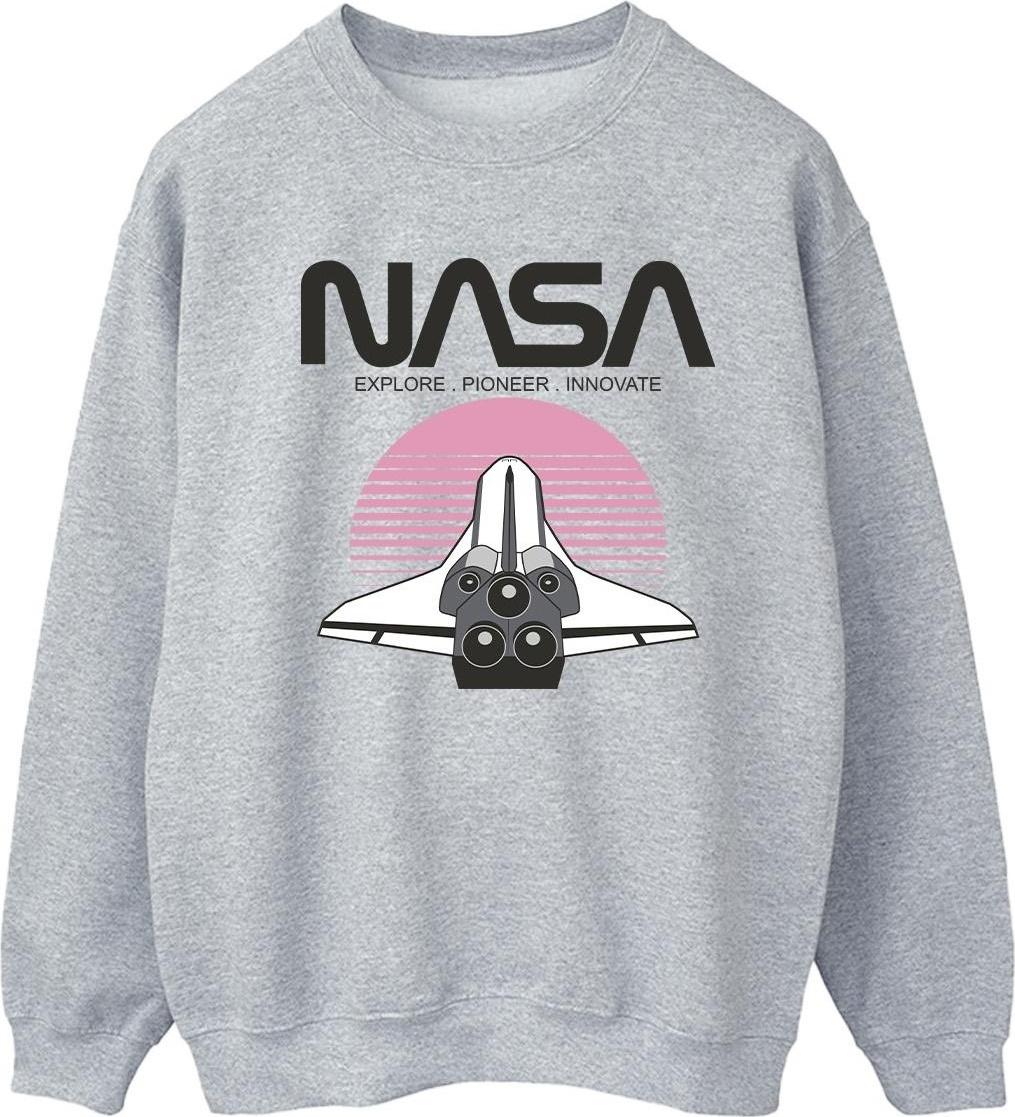nasa sweatshirt space shuttle sunset grey l