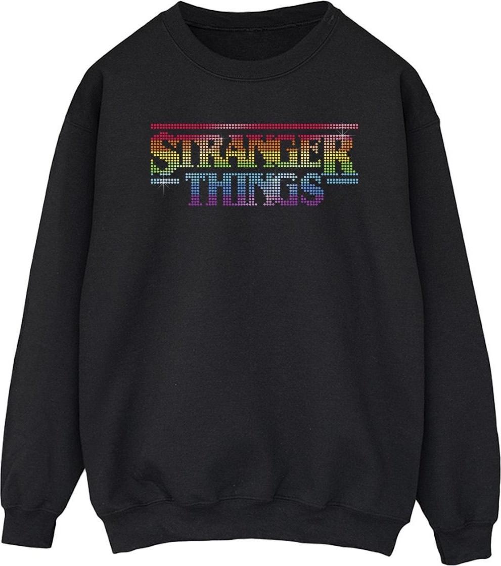 netflix sweatshirt stranger things rainbow dot logo black 4xl