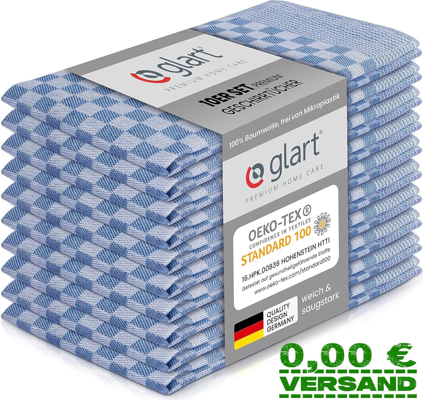 glart dish towels 48sb 10 pack blue 50x70cm