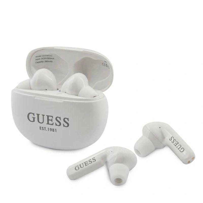 guess wireless headphones gutws1cwh bluetooth 5.0 white