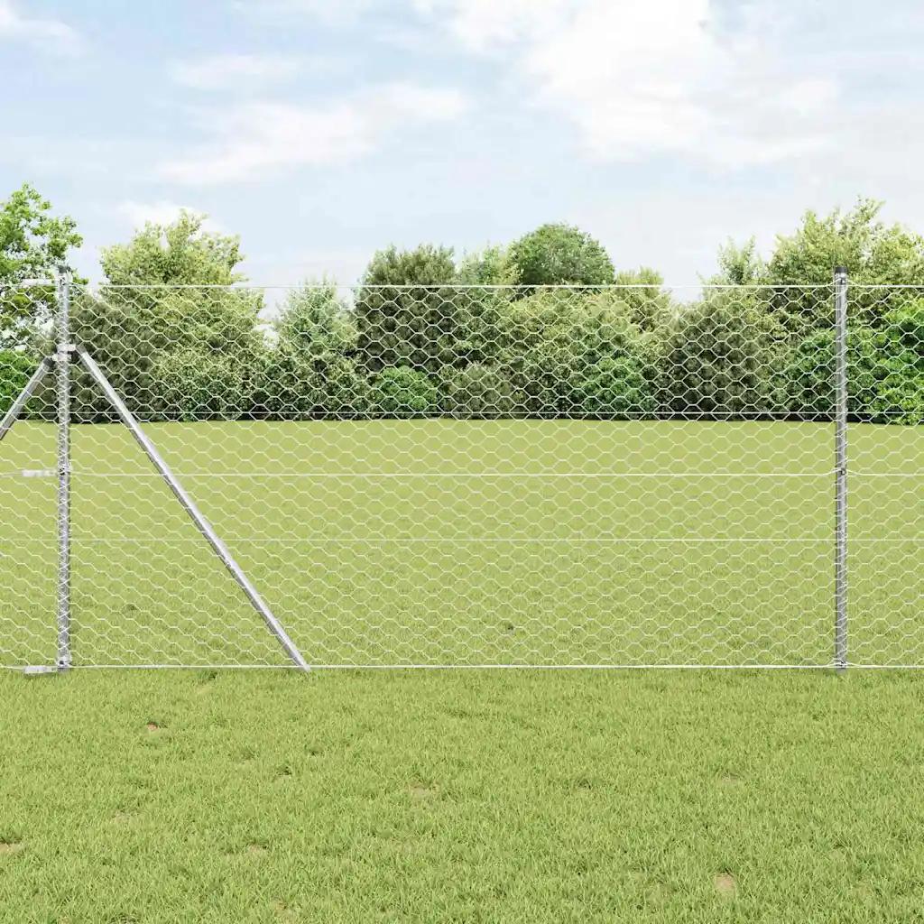 vidaxl fence post silver 50 x 1 m
