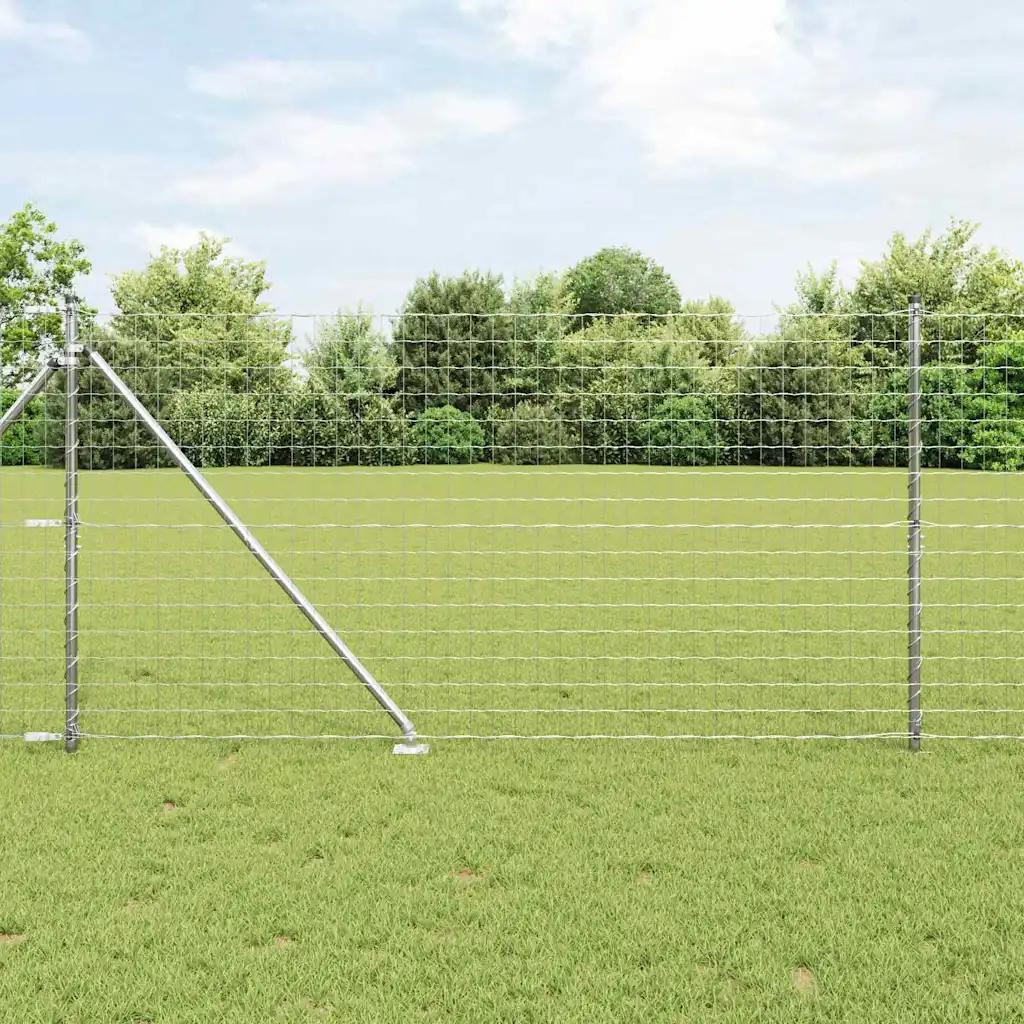 vidaxl fence panel with posts silver 1.2 x 10 m