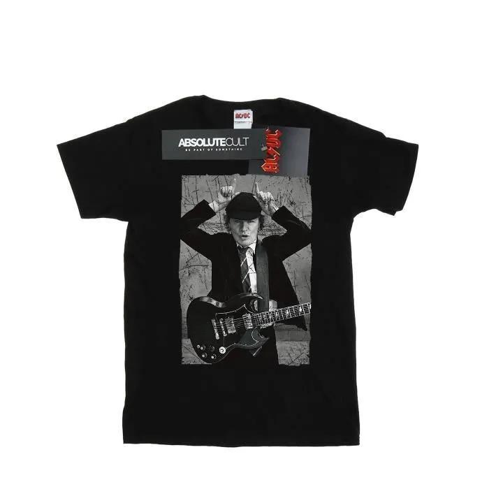 ac/dc t-shirt angus young photo black xl