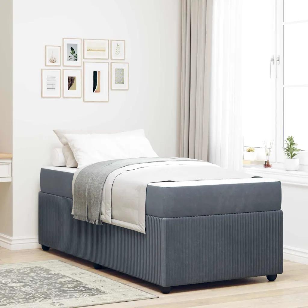 vidaxl bed frame with mattress dark gray 100x200 cm