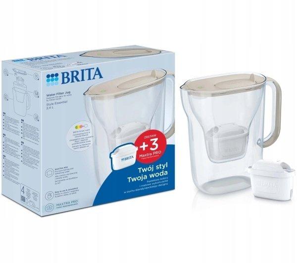 brita filter jug style essential 2.4l 3 cartridges sandy