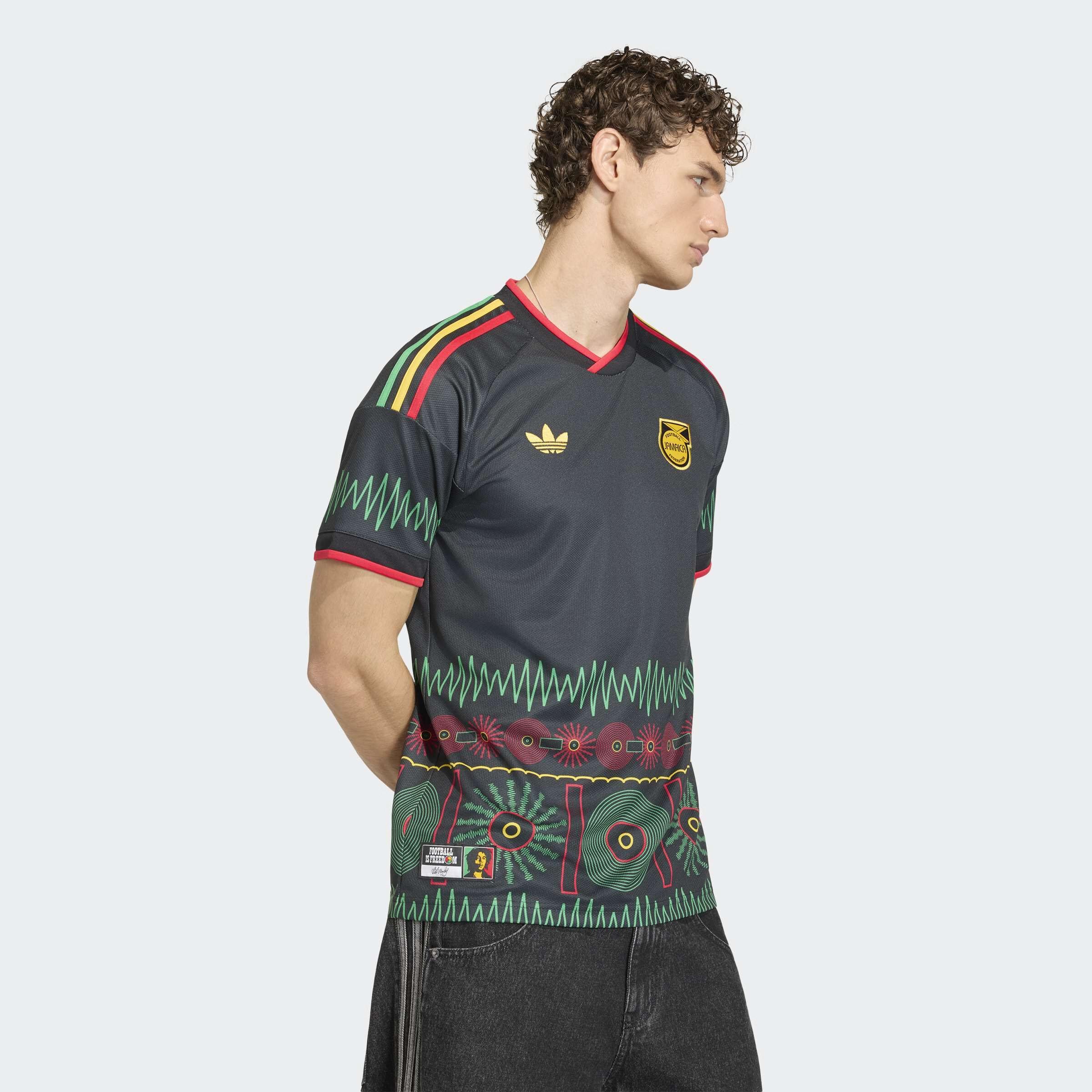 adidas football jersey jamaica 26 x bob marley away 100% recycled