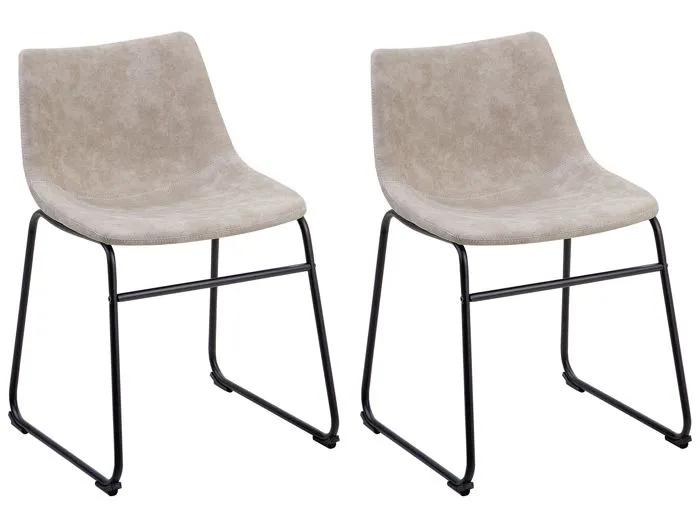 beliani dining chair batavia beige 2 pack