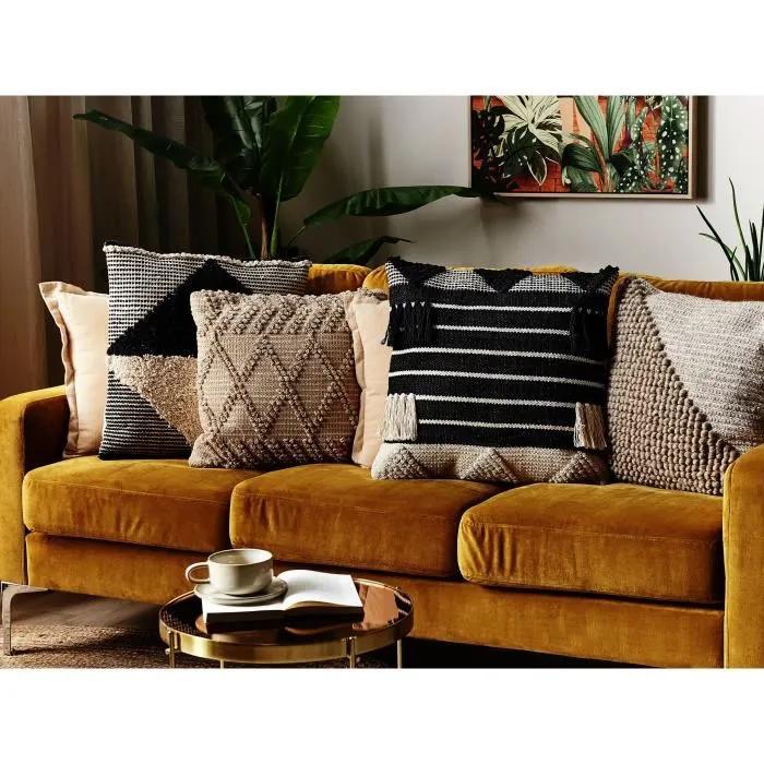 beliani decorative cushion chittoor geometric pattern 50x50 cm