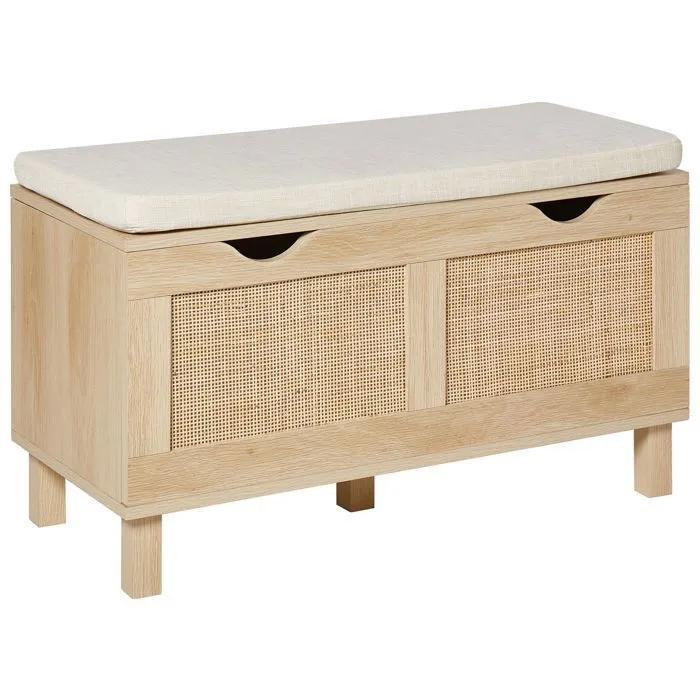 beliani storage bench washington brown 80x35x47