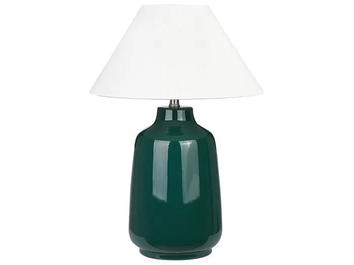 beliani table lamp careta ceramic dark green 57cm