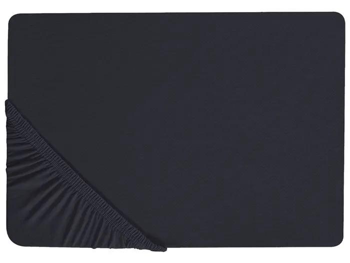 beliani fitted sheet janbu black 140x200cm