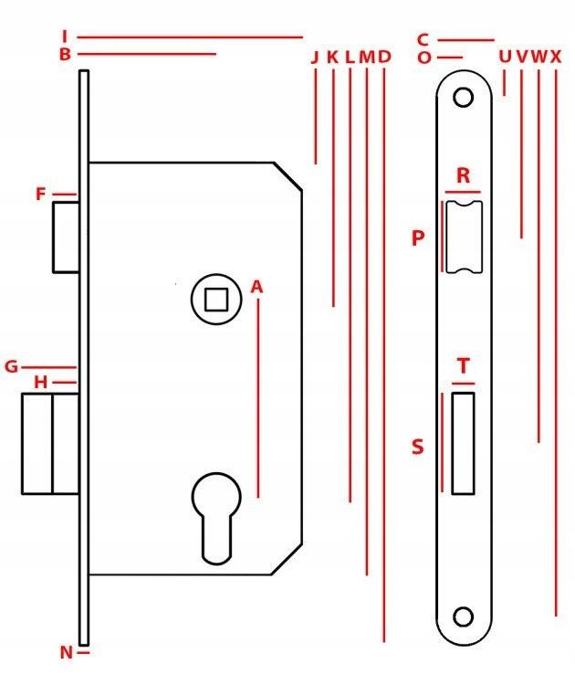 jania door lock mortise 72/55 left-handed