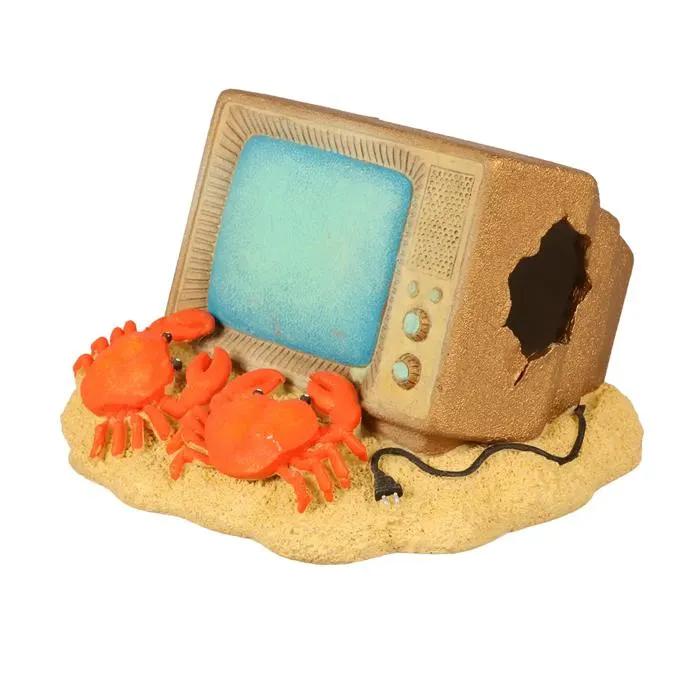 aqua della aquarium decoration television multicolore 12x11.5x8 cm