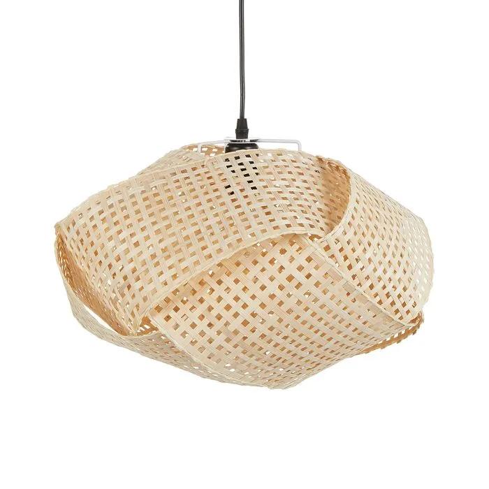 beliani pendant lamp halil bamboo beige 115 cm 60 w