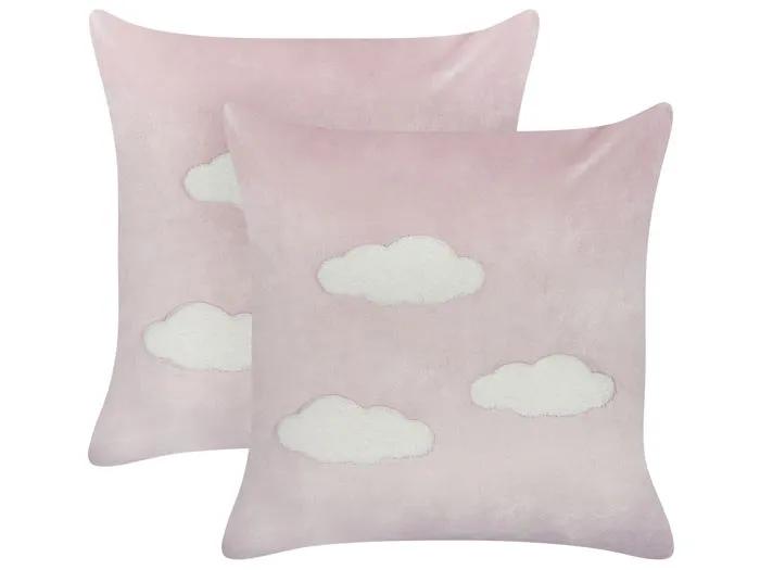 beliani decorative cushions ipomea cloud motif 45x45cm 2 pack
