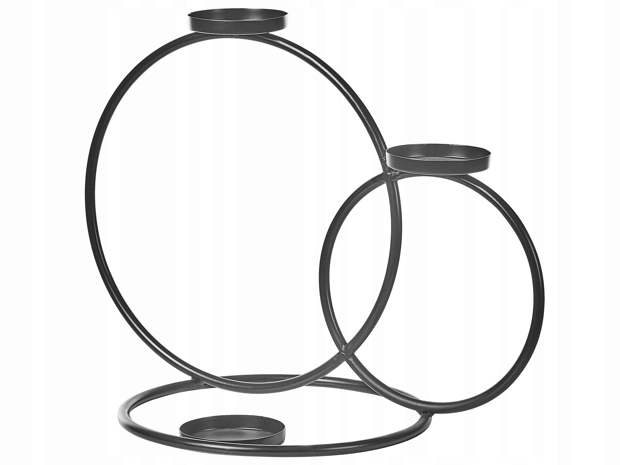 beliani candle holder cakung metal black 33 cm