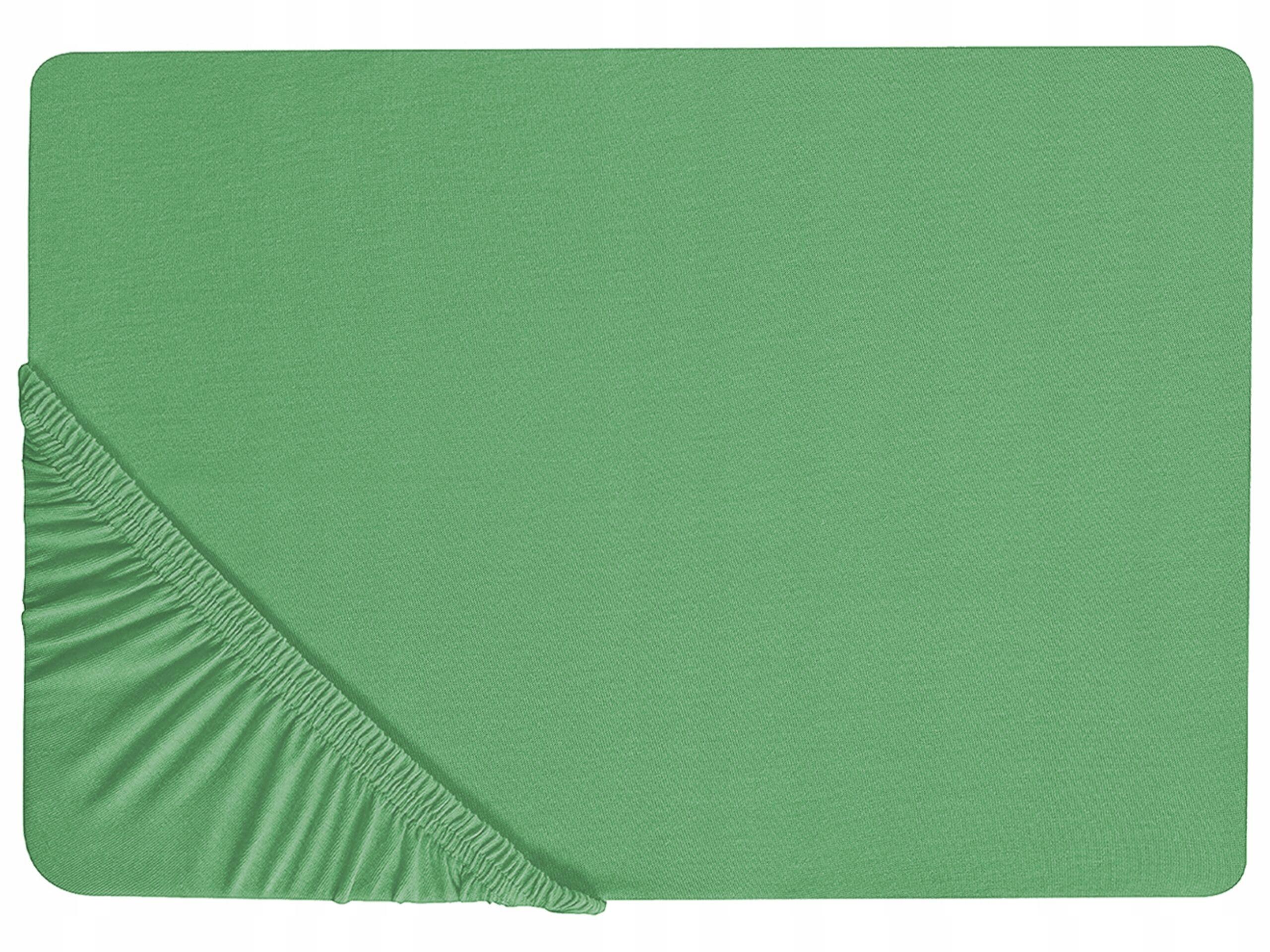 beliani fitted sheet janbu green 90x200cm