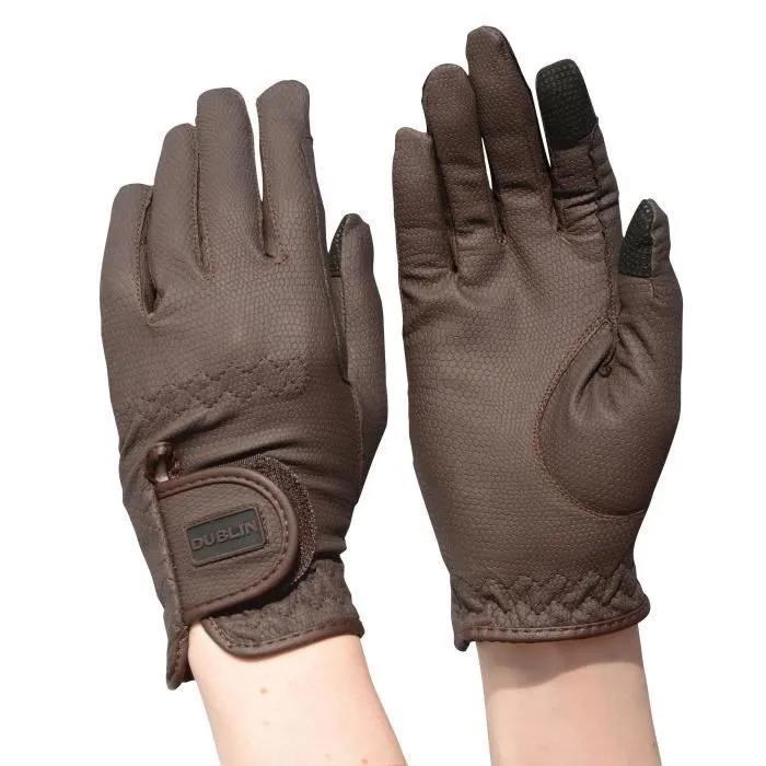 dublin riding gloves touchscreen compatible brown size 9