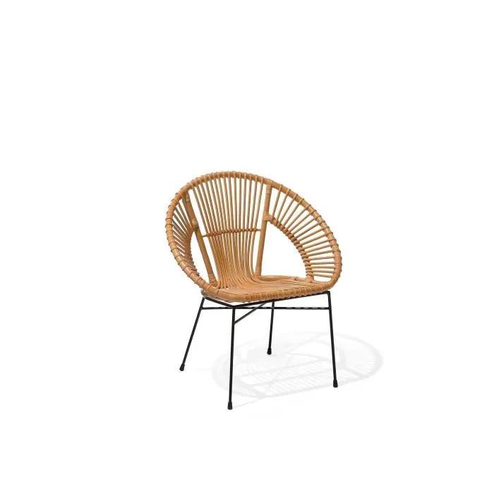 beliani dining chair sarita natural rattan 70x80 cm