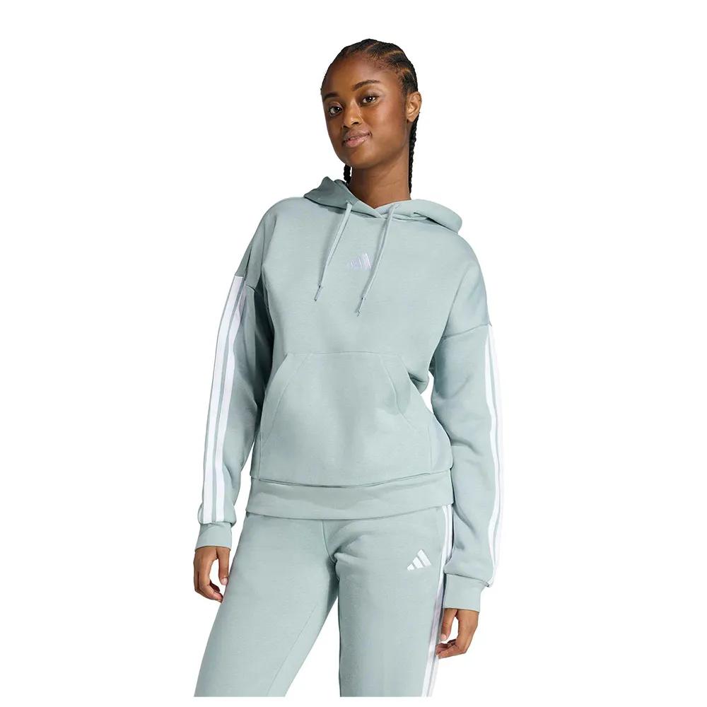 adidas hoodie essentials 3-stripes fleece grey l